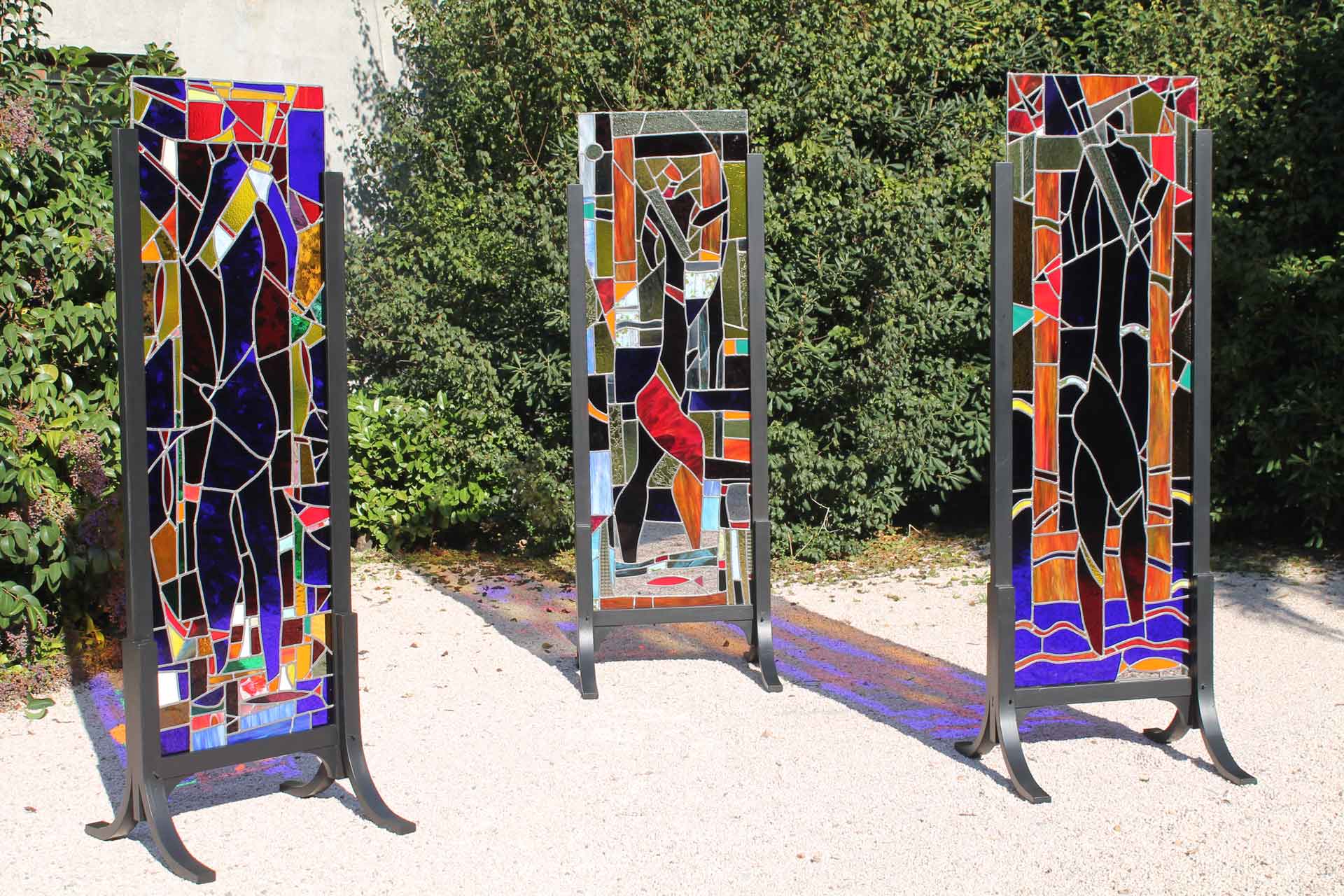 stained glass triptych